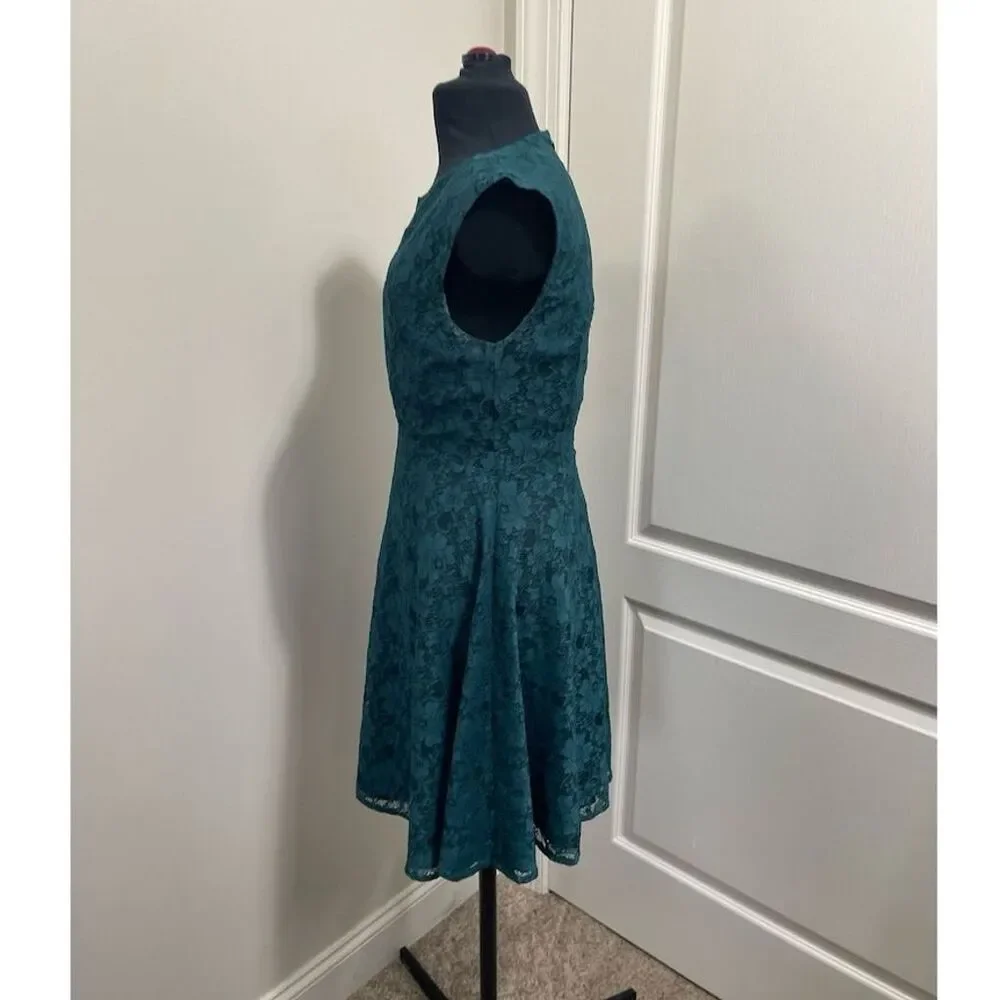 Speechless Women's Green Fit & Flare Lace Knee Length Dress Size 4 SKU12